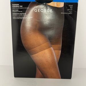 George Black Fashion Control Top Pantyhose